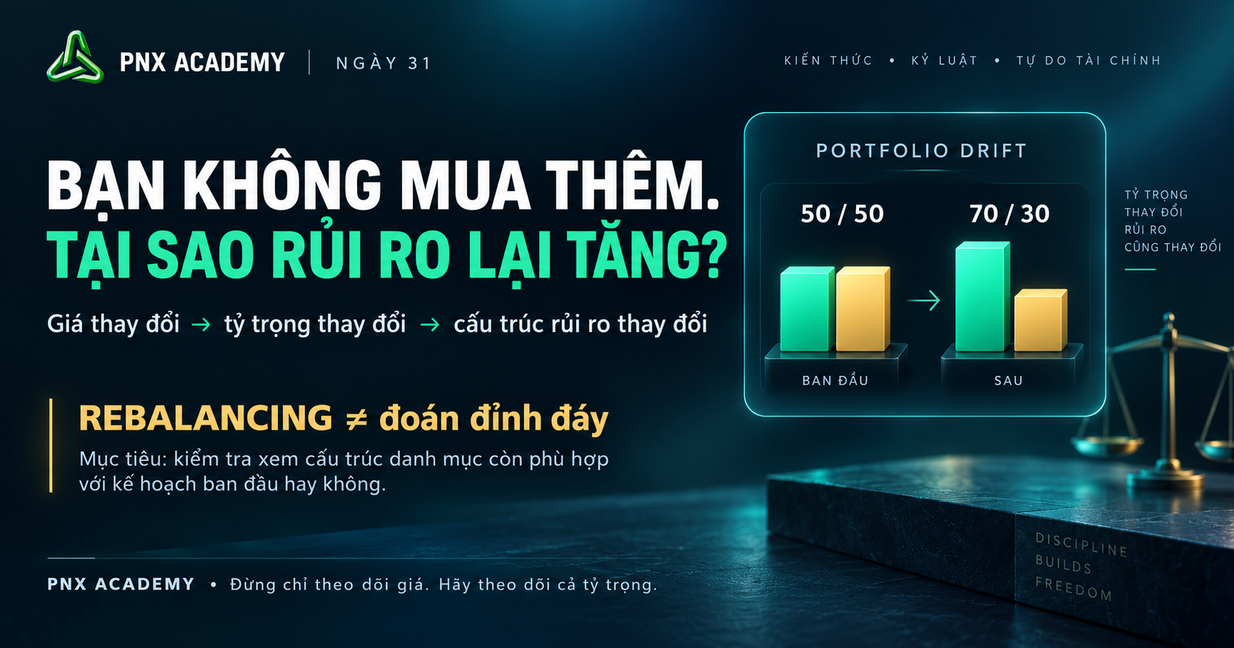 Tái cân bằng danh mục là gì? Vì sao tỷ trọng tự thay đổi?
