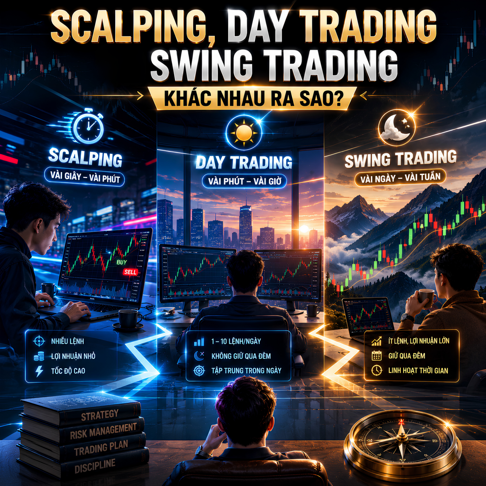 Scalping, Swing Trading Và Day Trading Khác Nhau Ra Sao?