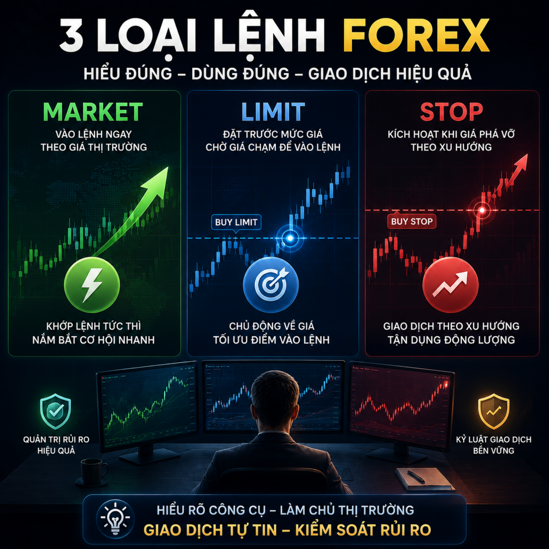 Lệnh Forex Market, Limit, Stop: Dùng Khi Nào Hiệu Quả?