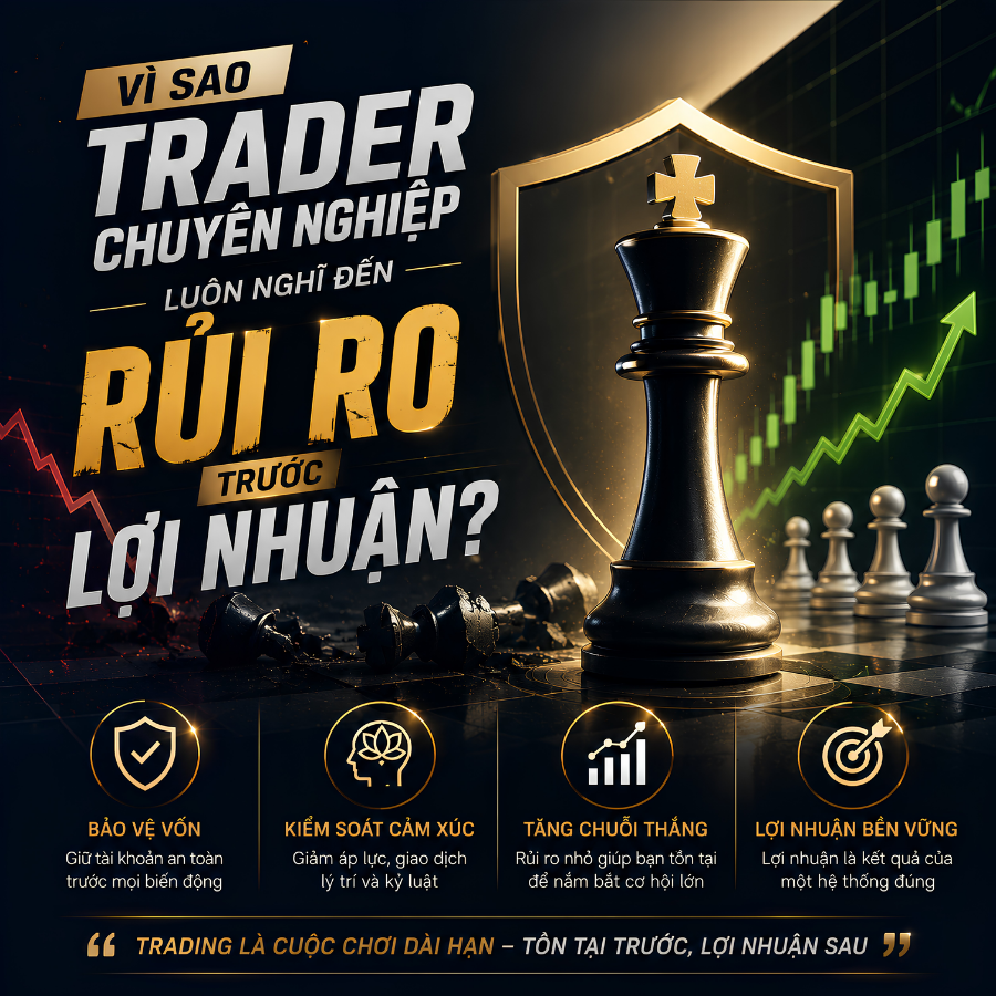 Vì Sao Trader Chuyên Nghiệp Luôn Nghĩ Đến Rủi Ro Trước Lợi Nhuận?