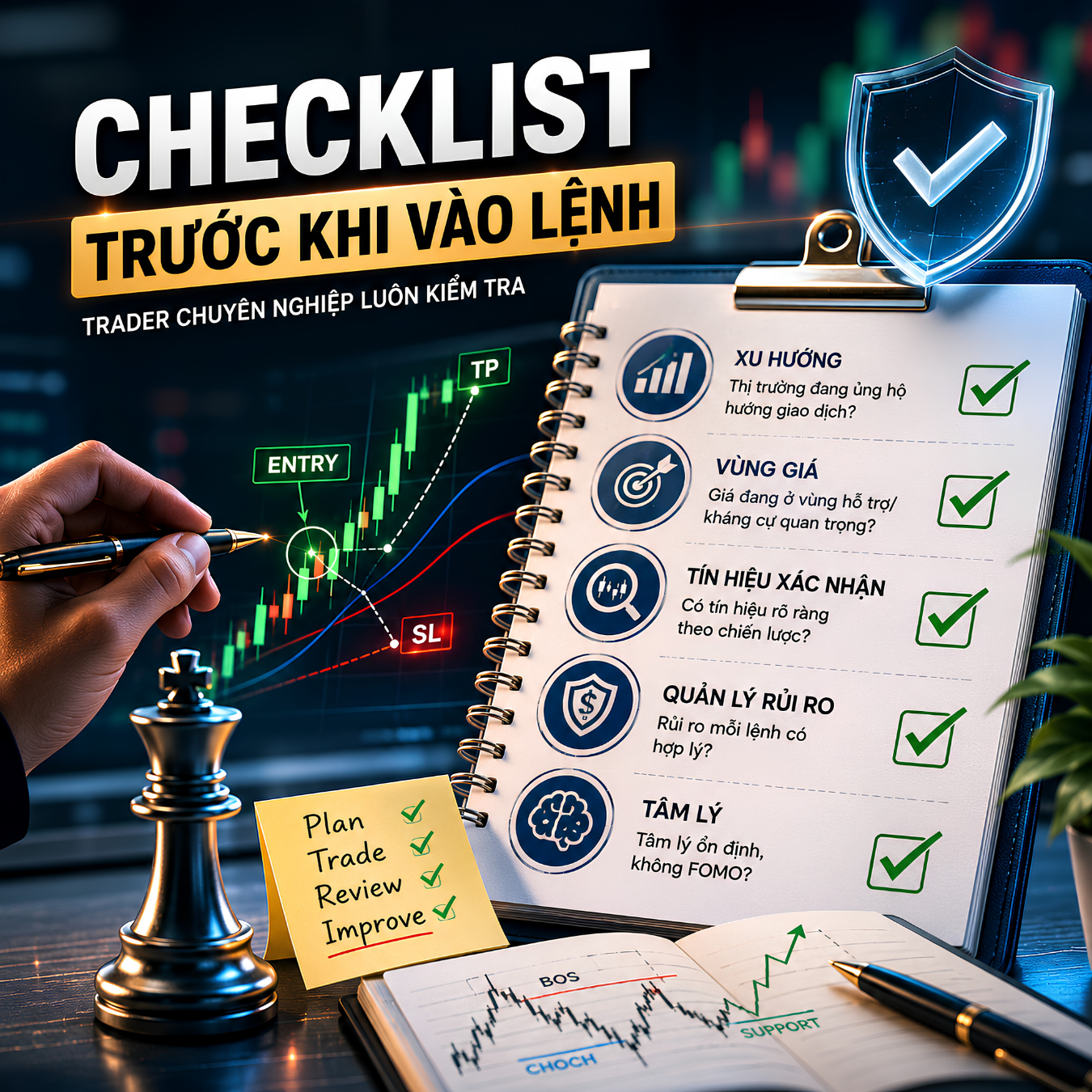 Checklist Trước Khi Vào Lệnh Mà Trader Nào Cũng Nên Có