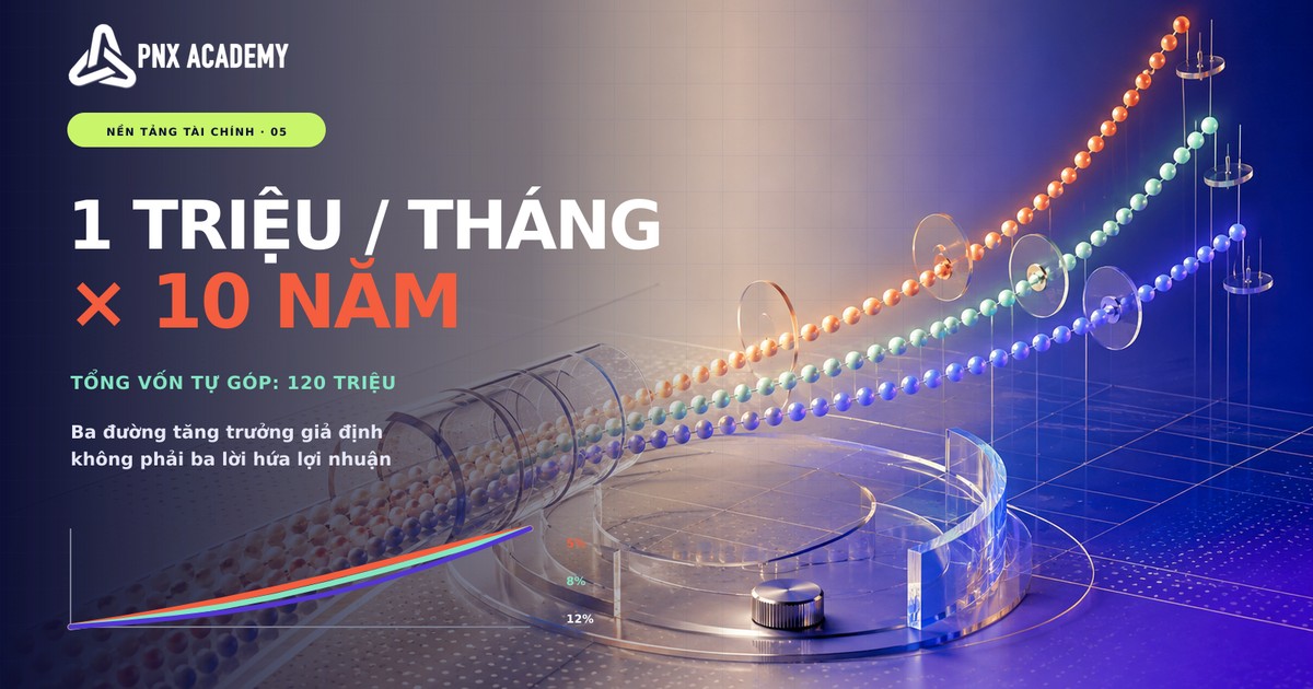 Lãi kép 1 triệu mỗi tháng sau 10 năm
