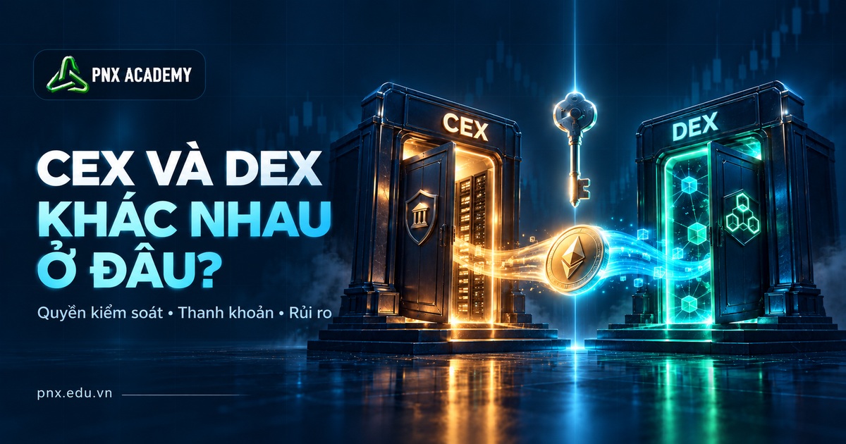 CEX và DEX là gì? So sánh quyền kiểm soát, thanh khoản và rủi ro