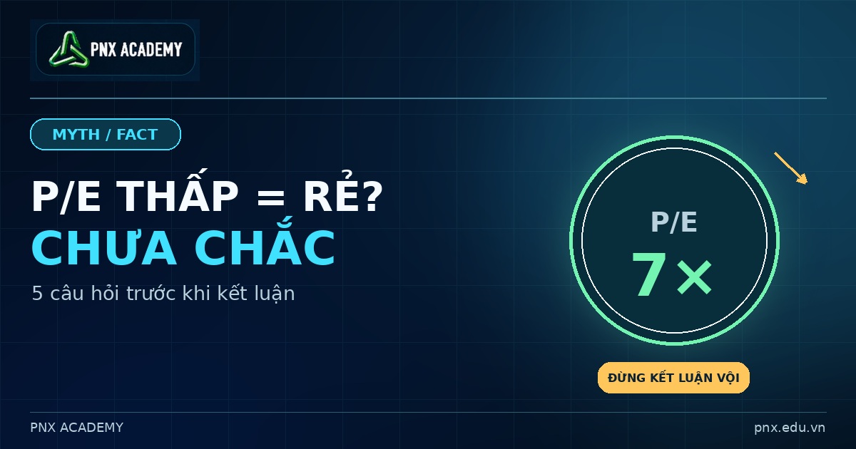 P/E thấp chưa chắc là rẻ: 5 câu hỏi cần kiểm tra