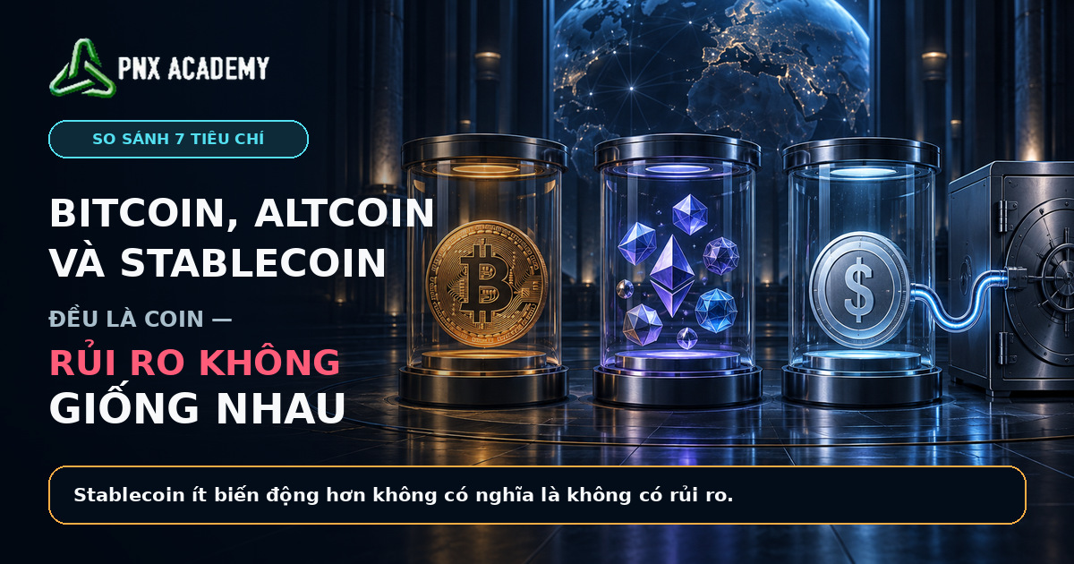 Bitcoin, Altcoin và Stablecoin khác nhau thế nào?