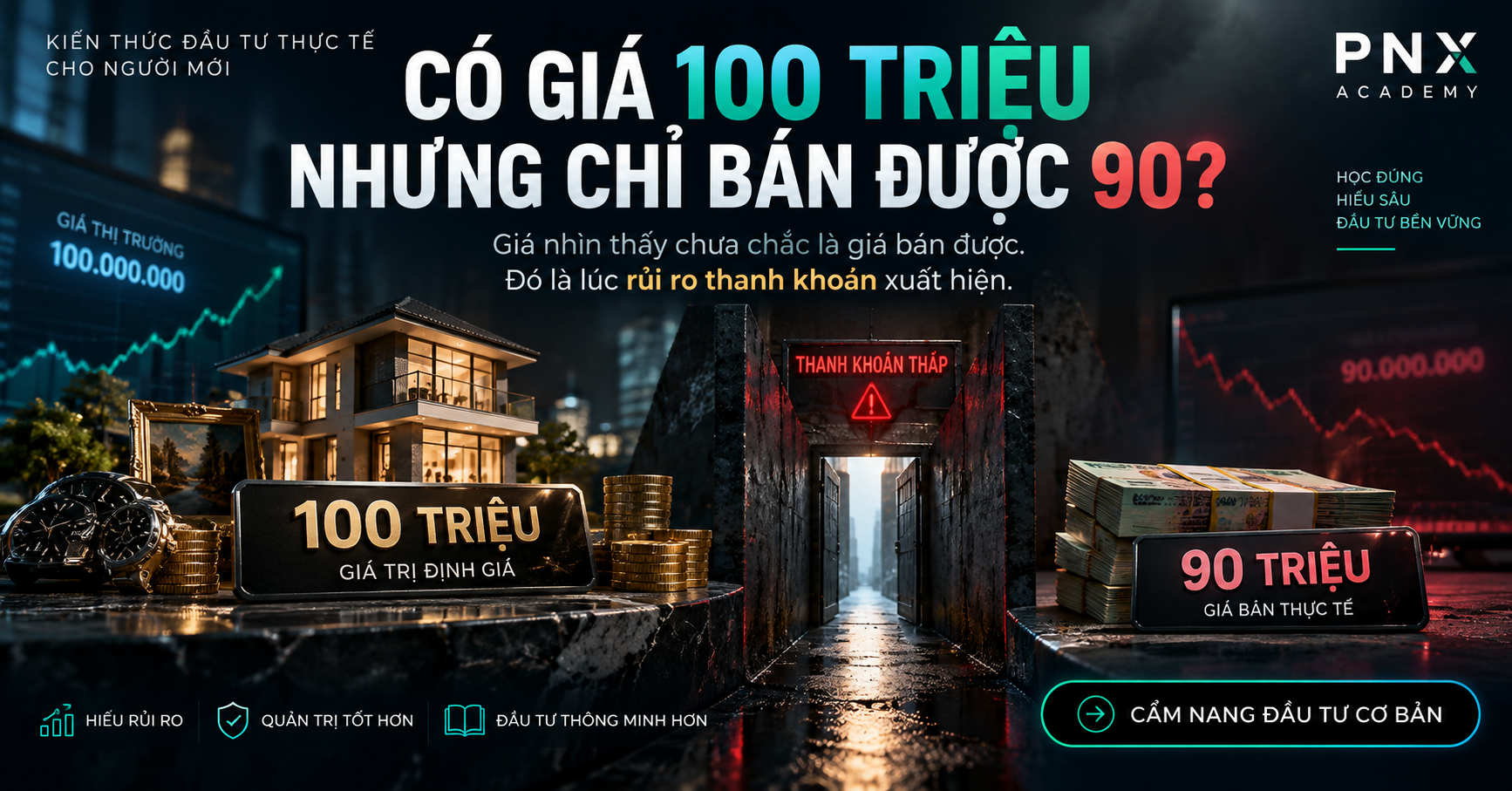 Rủi ro thanh khoản là gì? Có giá 100 triệu nhưng chỉ bán được 90?